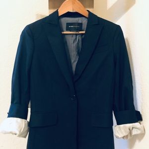BCBmaxAzria puff sleeve black blazer